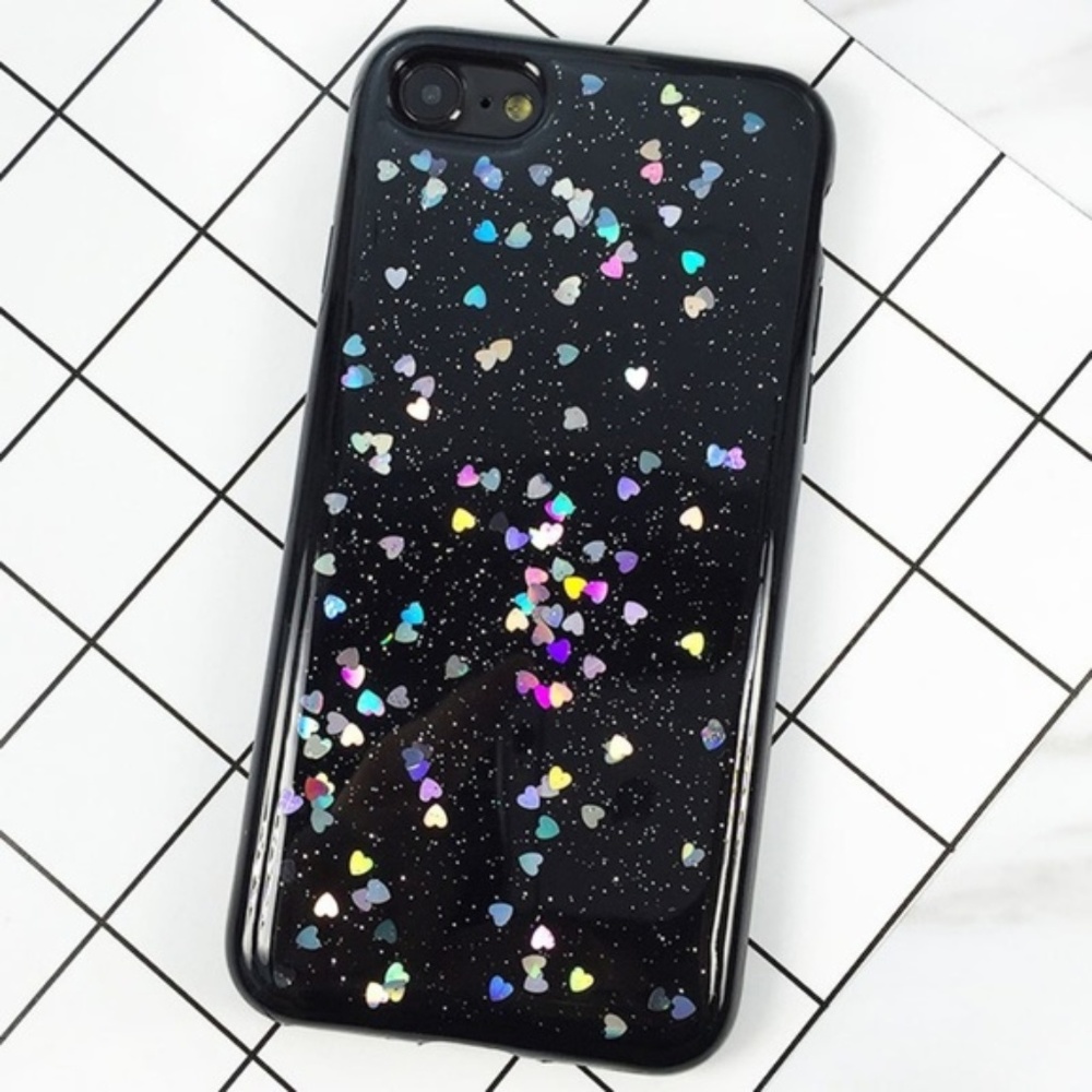 NEW iPhone 7/8 Black Floating Hearts Case